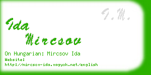 ida mircsov business card